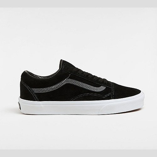 VANS Old Skool Pig Suede Shoes (black) Unisex Black, Size 12