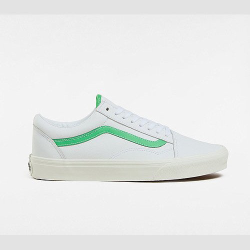 OLD SKOOL PIG SUEDE SHOES (LEATHER WHITE/GREEN) UNISEX WHITE