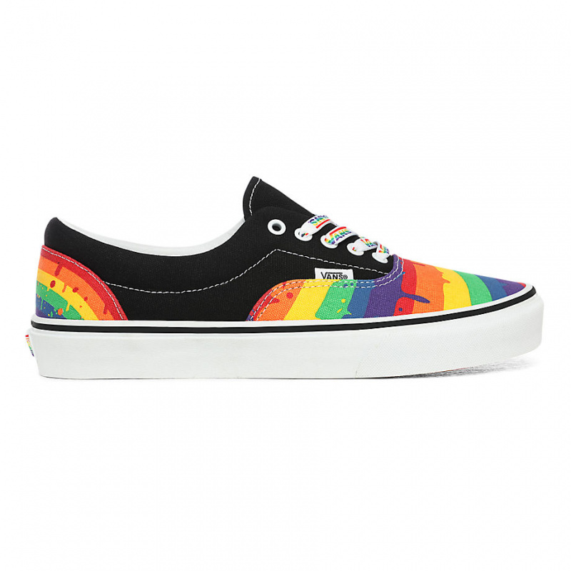 black and white rainbow vans