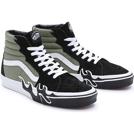 VANS Sk8-hi Flame Shoes (loden Green) Unisex Green, Size 9.5