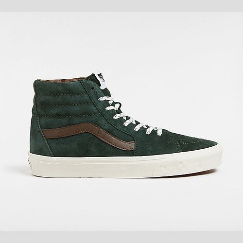 VANS Sk8-hi Pig Suede Shoes (scarab) Unisex Green, Size 2.5