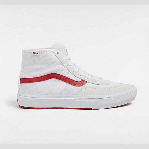 VANS Skate Crockett High Shoes (white/red) Unisex White, Size 12