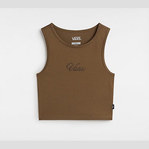 VANS Small Staple Fitted Crop Tank (sepia) Women Brown, Size XXS