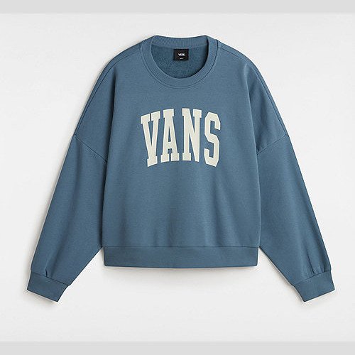 VANS Stadium French Terry Loose Crew Sweatshirt (bluestone) Women Blue, Size XXS