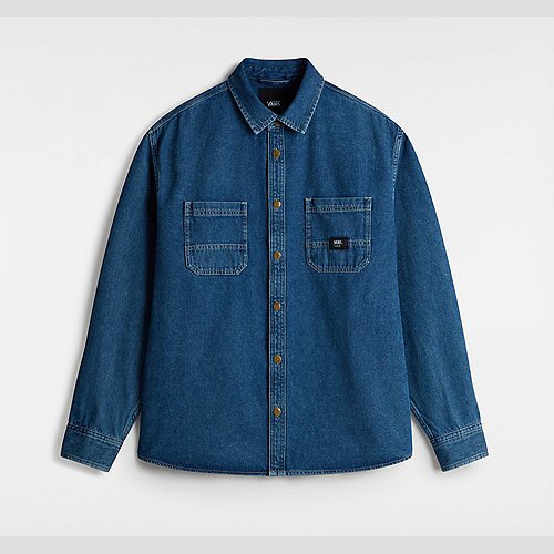 VANS Stevens Denim Long Sleeve Woven Shirt (vintage Indigo) Unisex Blue, Size XXL