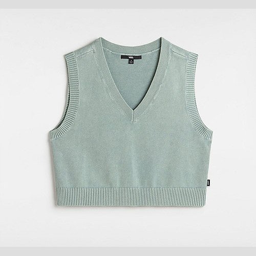 VANS Syd Sweater Vest (gray Mist) Women Blue, Size XXS