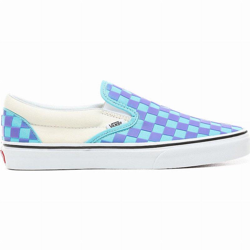 blue and purple checkered vans