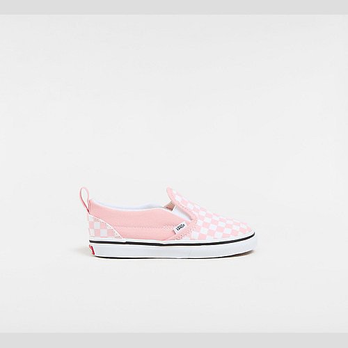 VANS Toddler Checkerboard Slip-on V Shoes (1-4 Years) ((checkerboard) Powder Pink/true White) Toddler Pink, Size 2