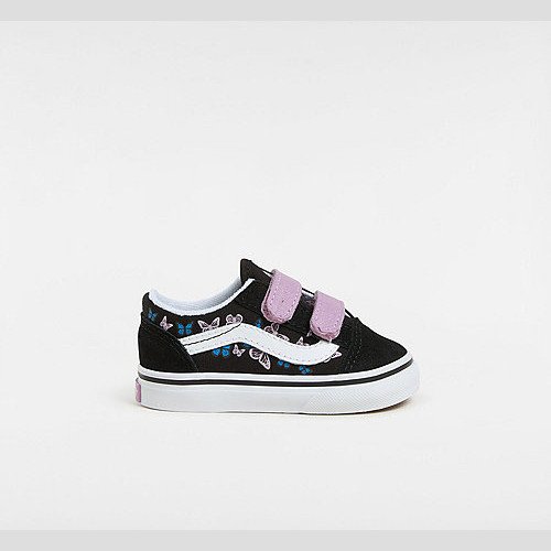 VANS Toddler Old Skool Hook And Loop Shoes (1-4 Years) (black/multi) Toddler Black, Size 9.5