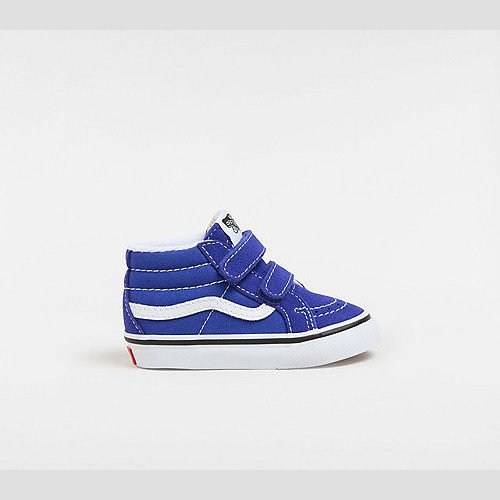 VANS Toddler Sk8-mid Reissue Hook And Loop Shoes (1-4 Years) (surf The Web) Toddler Blue, Size 9.5