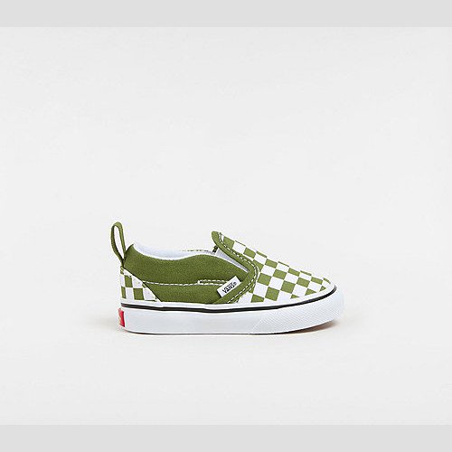 VANS Toddler Slip-on Hook And Loop Checkerboard Shoes (1-4 Years) (pesto) Toddler Green, Size 2