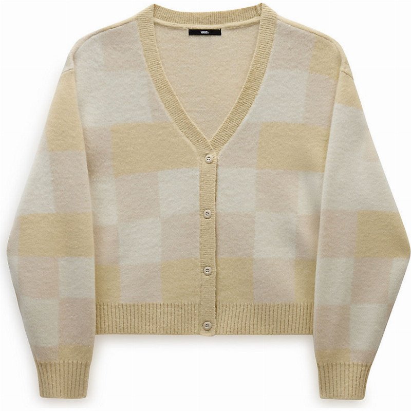 VANS Winter Checker Relaxed Cardigan (turtle Dove) Women Beige, Size XXS