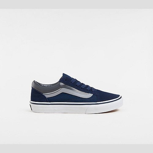 VANS Youth Old Skool Shoes (8-14 Years) (navy/grey) Youth Blue, Size 6