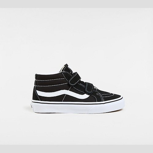 VANS Youth Sk8-mid Reissue Hook And Loop Shoes (8-14+ Years) (black/true Whit) Youth Black, Size 6